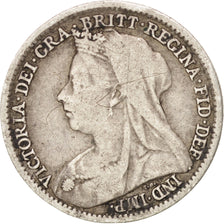 GREAT BRITAIN, 3 Pence, 1894, KM #777, VF(20-25), Silver, 16, 1.37