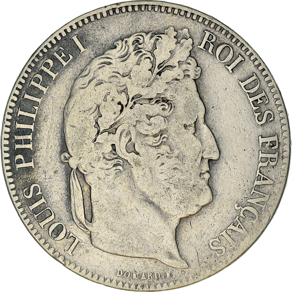 Münze, Frankreich, Louis-Philippe, 5 Francs, 1838, Bordeaux, S+, Silber