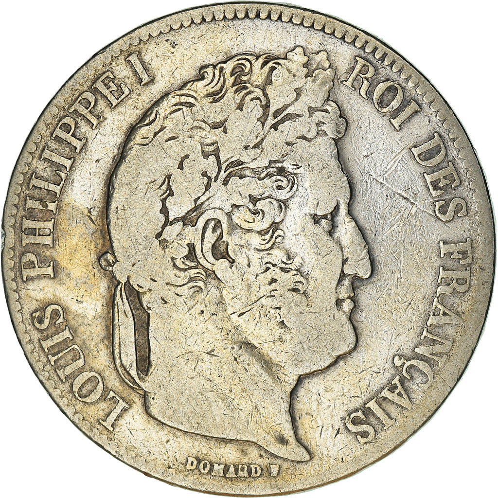 Coin, France, Louis-Philippe, 5 Francs, 1839, Paris, VF(20-25), Silver