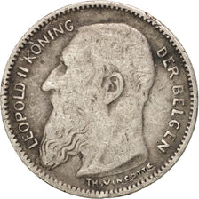 BELGIUM, 50 Centimes, 1907, KM #61.1, VF(20-25), Silver, 18, 2.45
