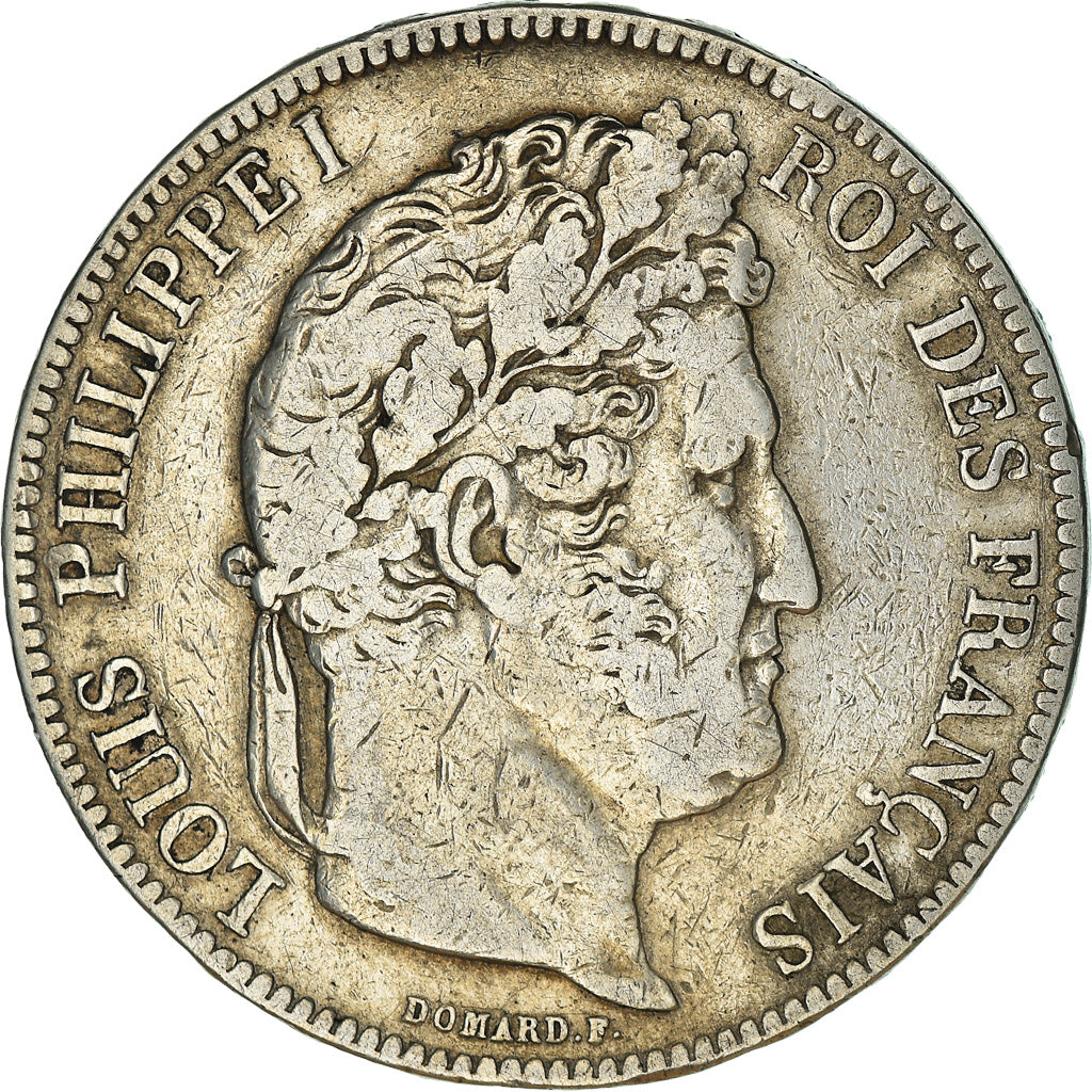 Moeda, França, Louis-Philippe, 5 Francs, 1840, Bordeaux, VF(20-25), Prata