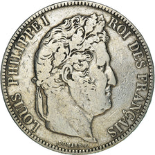 Moneta, Francia, Louis-Philippe, 5 Francs, 1841, Strasbourg, MB+, Argento