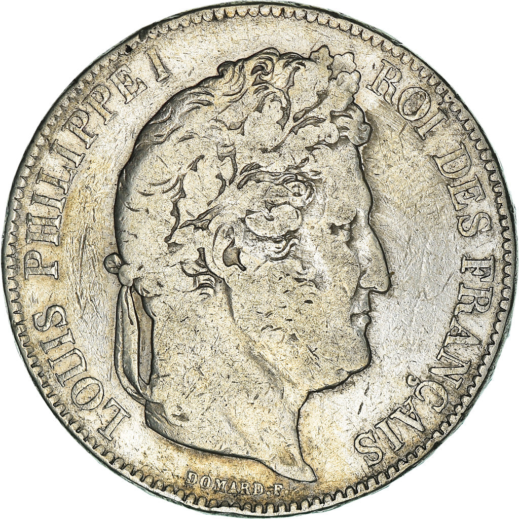 Moneta, Francia, Louis-Philippe, 5 Francs, 1842, Rouen, MB, Argento, KM:749.2