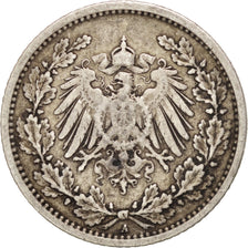 Coin, GERMANY - EMPIRE, 1/2 Mark, 1905, Berlin, VF(30-35), Silver, KM:17