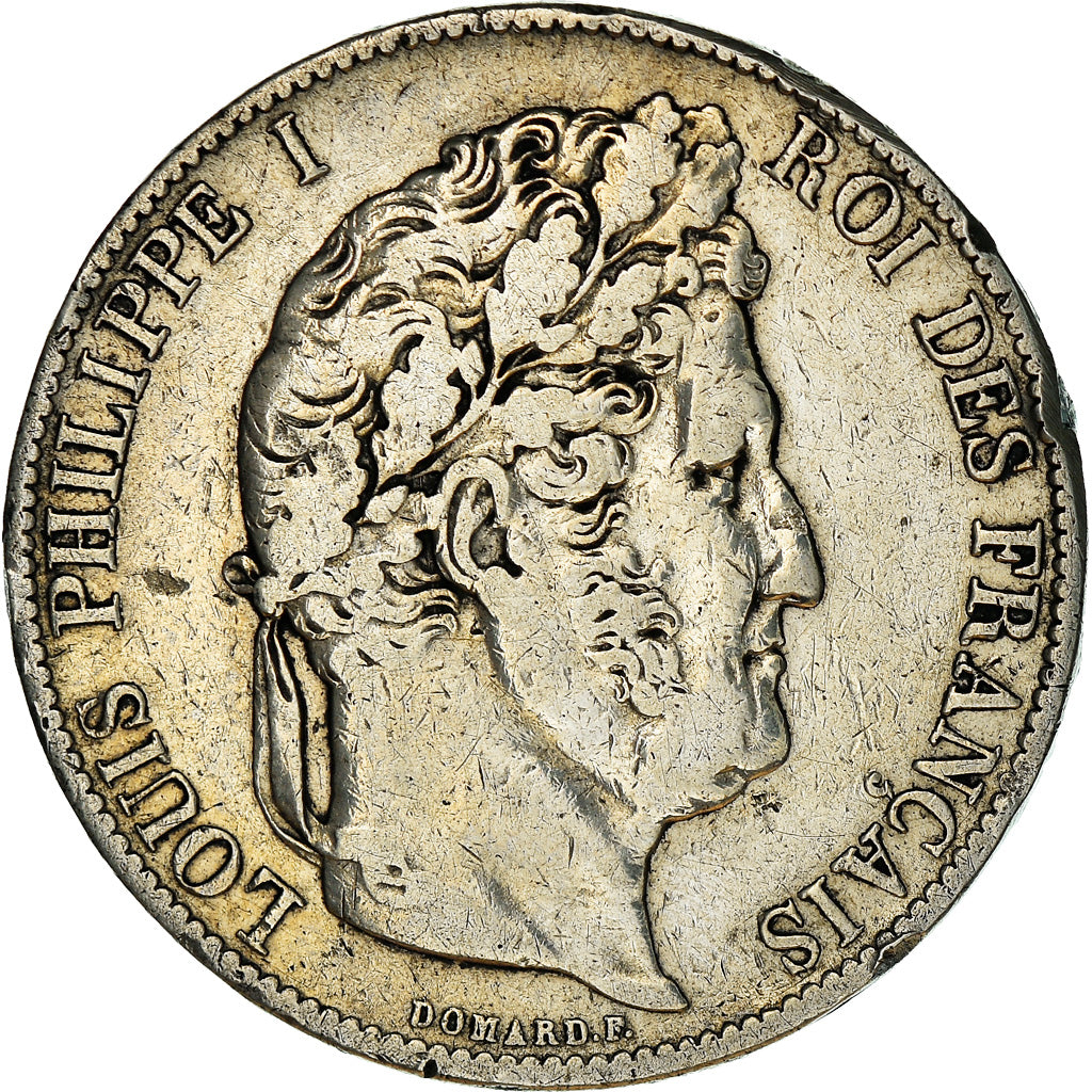 Monnaie, France, Louis-Philippe, 5 Francs, 1845, Strasbourg, TB, Argent