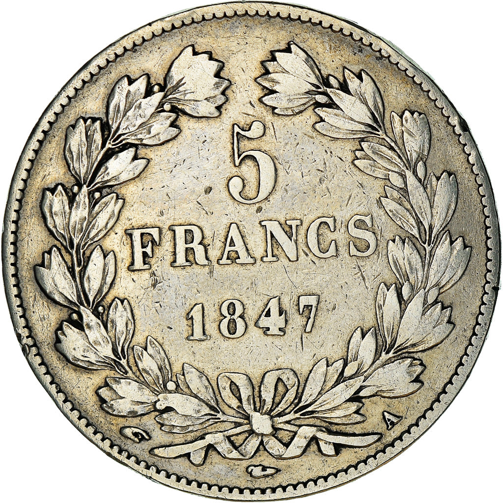 Monnaie, France, Louis-Philippe, 5 Francs, 1847, Paris, TB, Argent