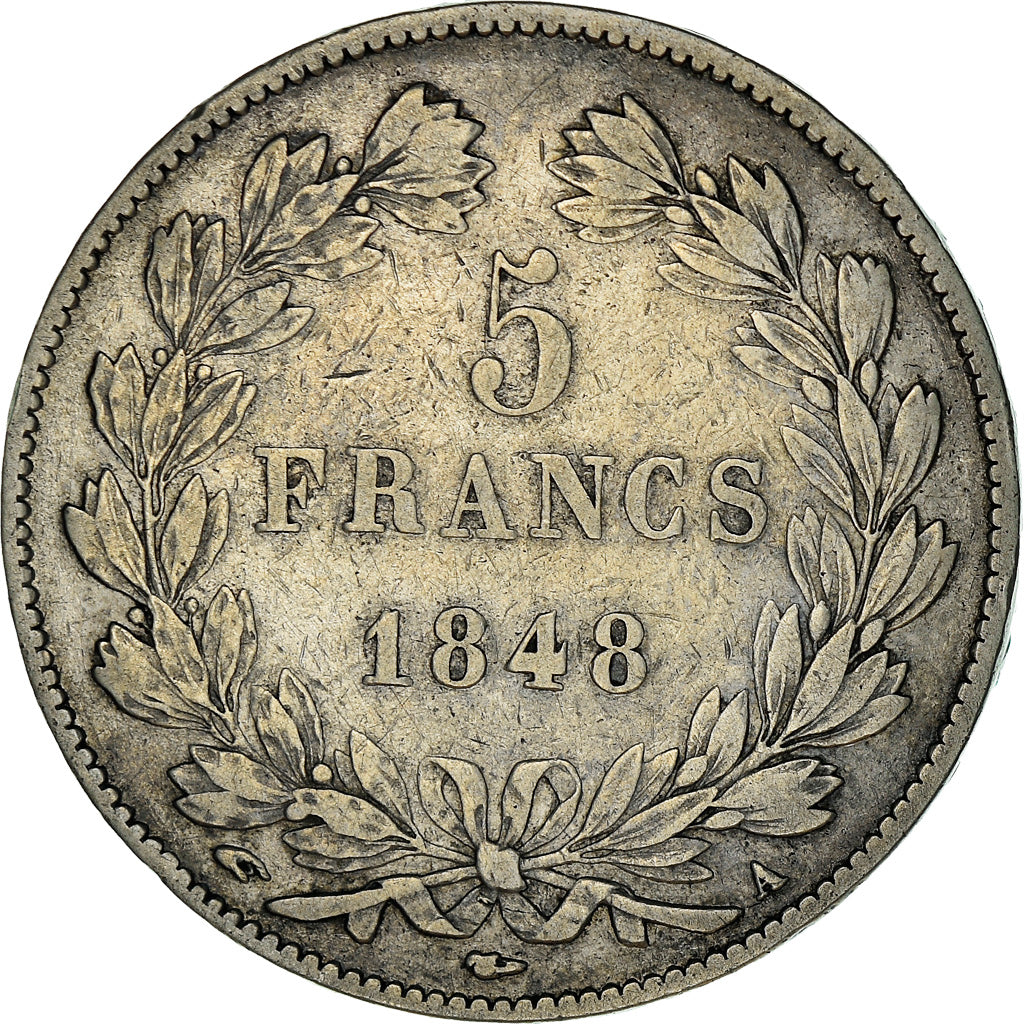 Coin, France, Louis-Philippe, 5 Francs, 1848, Paris, VF(30-35), Silver