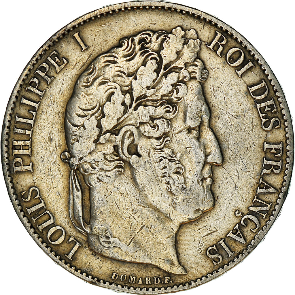 Coin, France, Louis-Philippe, 5 Francs, 1848, Strasbourg, EF(40-45), Silver