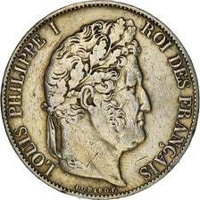 Coin, France, Louis-Philippe, 5 Francs, 1848, Strasbourg, EF(40-45), Silver