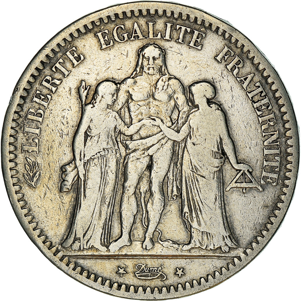 Coin, France, Hercule, 5 Francs, 1848, Strasbourg, VF(20-25), Silver, KM:756.2