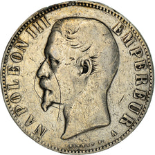 Moneda, Francia, Napoleon III, Napoléon III, 5 Francs, 1856, Paris, BC+, Plata