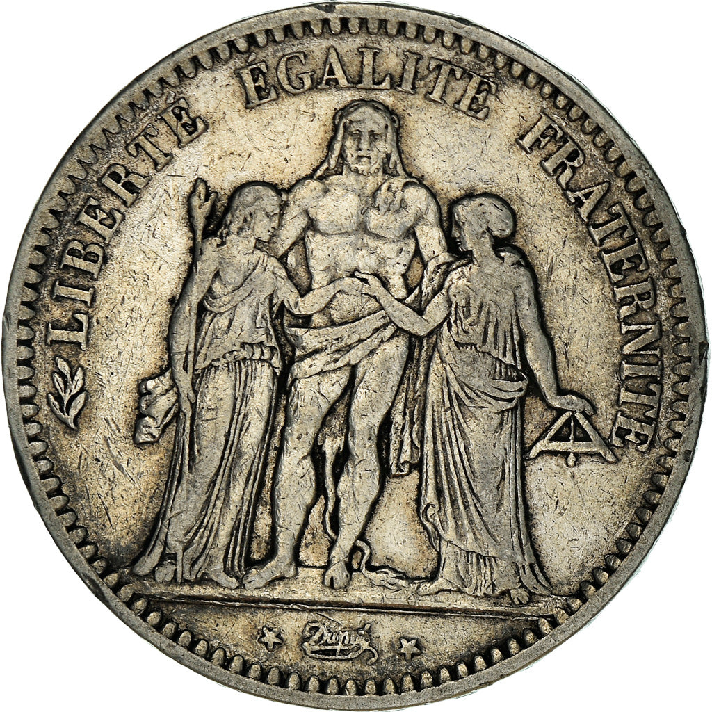 Coin, France, Hercule, 5 Francs, 1849, Strasbourg, VF(30-35), Silver, KM:756.2