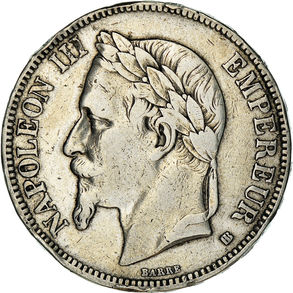 Coin, France, Napoléon III, 5 Francs, 1867, Strasbourg, EF(40-45), Silver