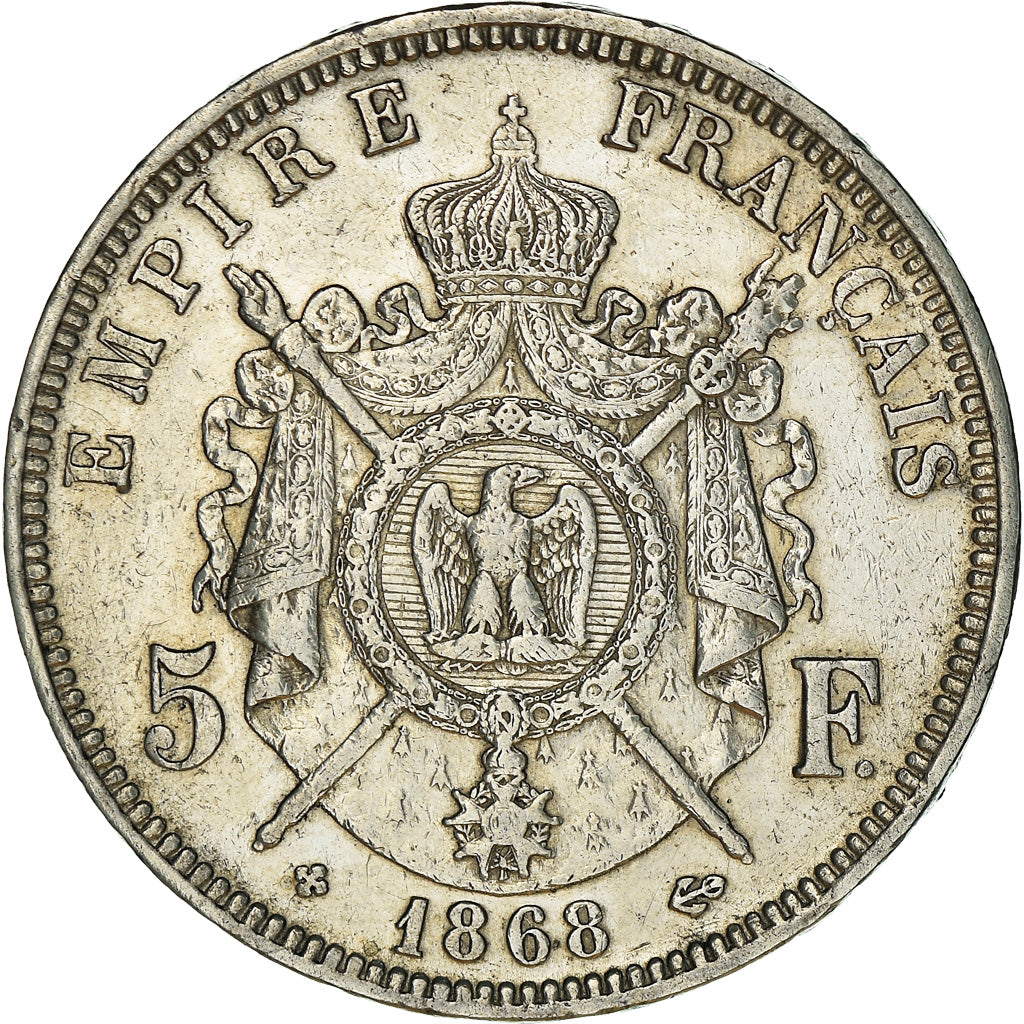 Monnaie, France, Napoléon III, 5 Francs, 1868, Strasbourg, TTB, Argent