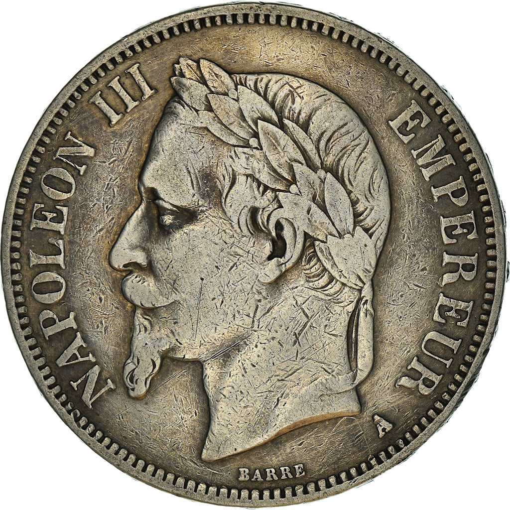 Münze, Frankreich, Napoléon III, 5 Francs, 1869, Paris, SS, Silber, KM:799.2