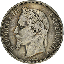 Münze, Frankreich, Napoléon III, 5 Francs, 1869, Paris, SS, Silber, KM:799.2