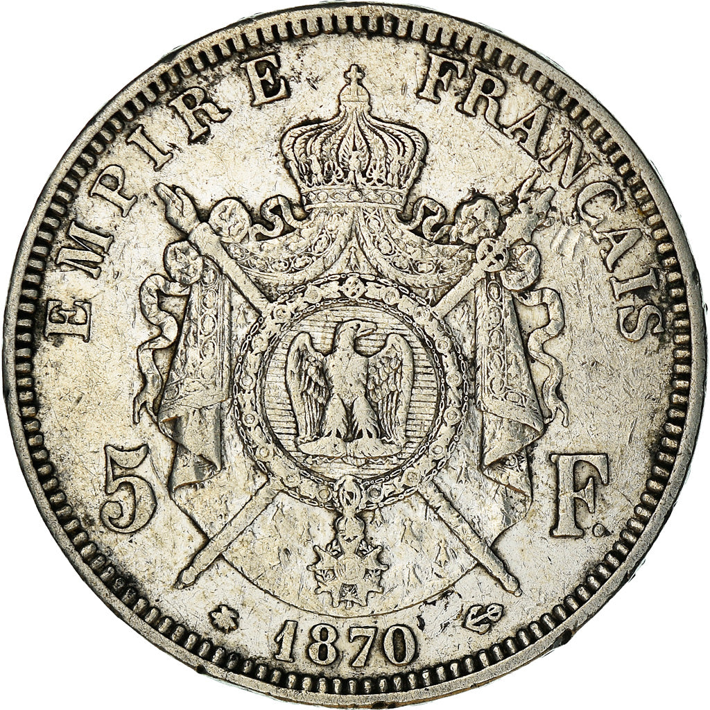 Moeda, França, Napoleon III, Napoléon III, 5 Francs, 1870, Paris, EF(40-45)