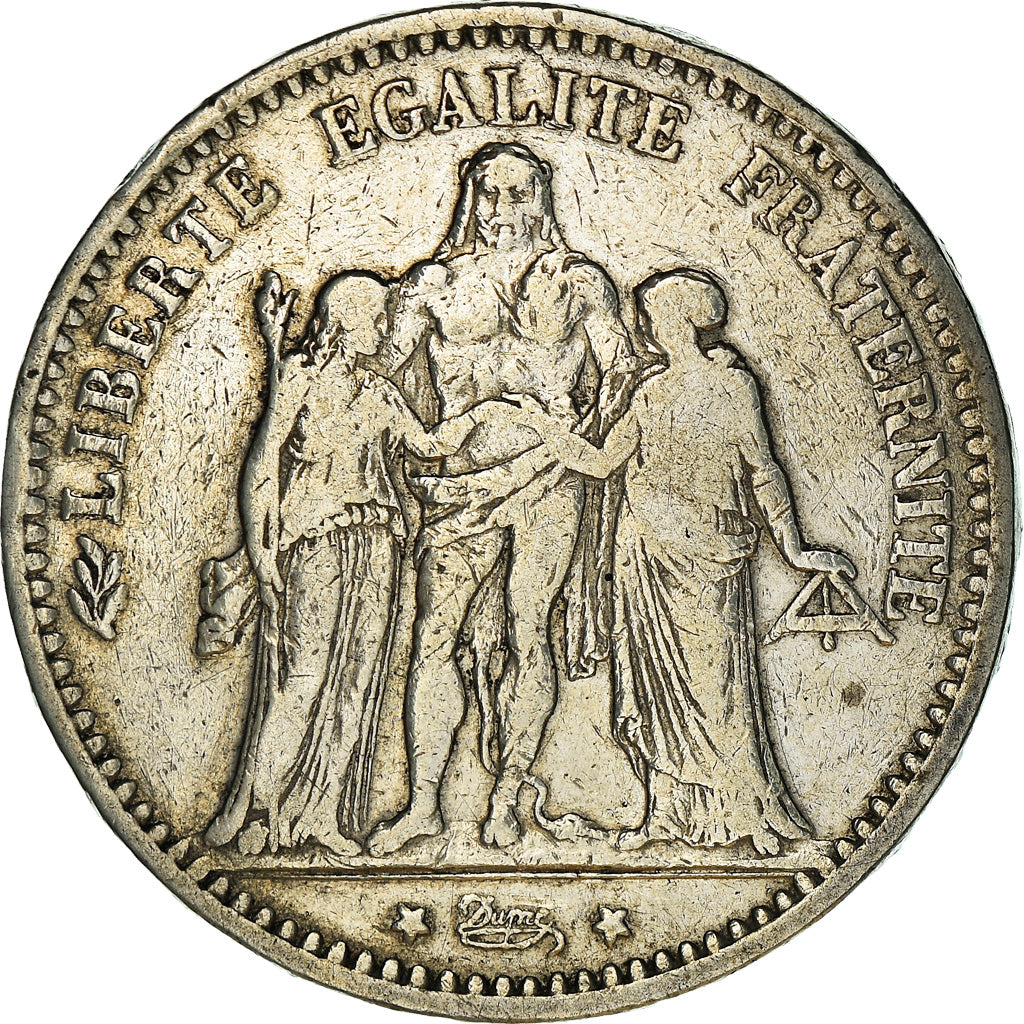 Coin, France, Hercule, 5 Francs, 1875, Bordeaux, VF(30-35), Silver, KM:820.2
