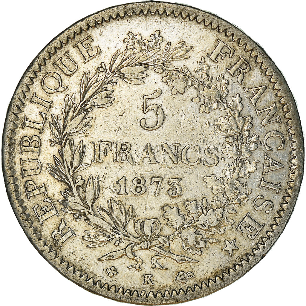 Monnaie, France, Hercule, 5 Francs, 1873, Bordeaux, TTB, Argent, Gadoury:745a