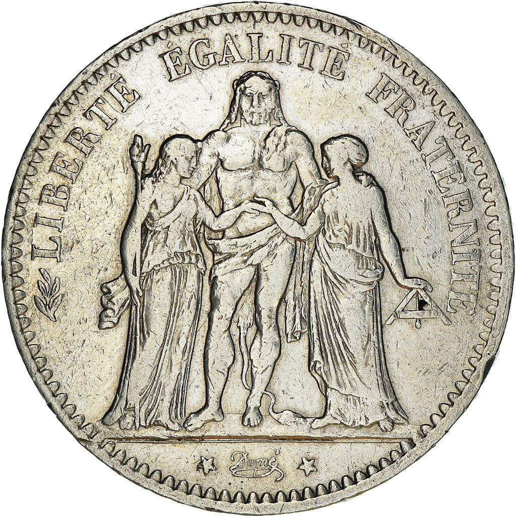 Coin, France, Hercule, 5 Francs, 1876, Paris, VF(30-35), Silver, KM:820.1