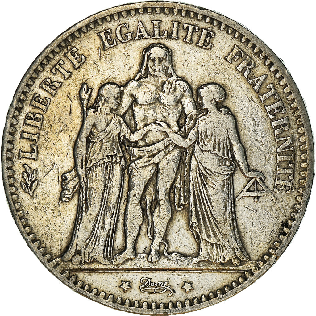 Coin, France, Hercule, 5 Francs, 1876, Bordeaux, VF(30-35), Silver, KM:820.2