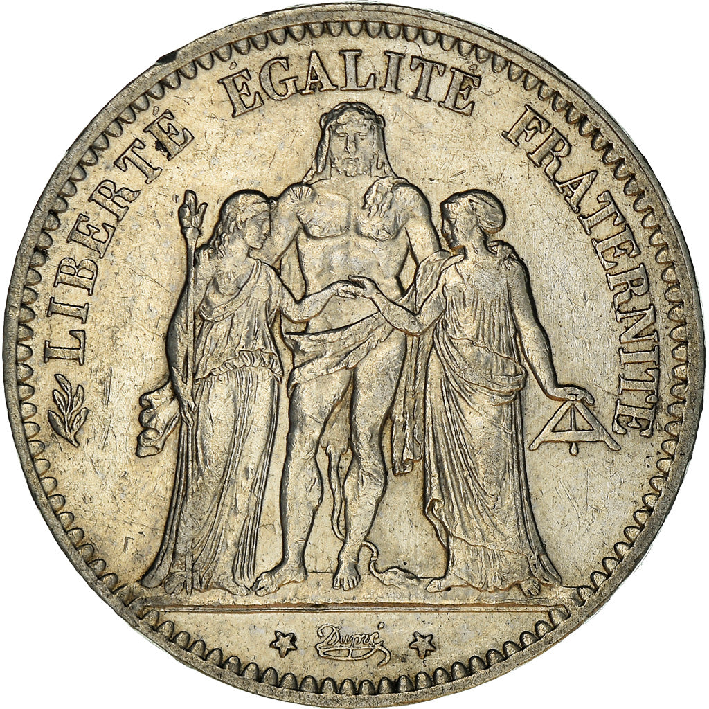 Coin, France, Hercule, 5 Francs, 1877, Paris, AU(50-53), Silver, KM:820.1