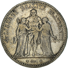 Münze, Frankreich, Hercule, 5 Francs, 1877, Bordeaux, S+, Silber, KM:820.2