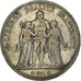 Moneta, Francia, Hercule, 5 Francs, 1877, Bordeaux, MB+, Argento, KM:820.2