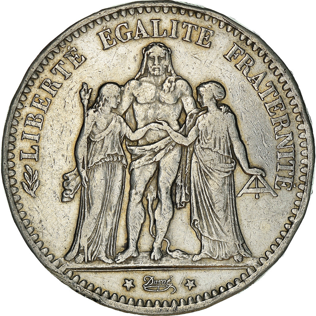 Coin, France, Hercule, 5 Francs, 1878, Bordeaux, EF(40-45), Silver, KM:820.2