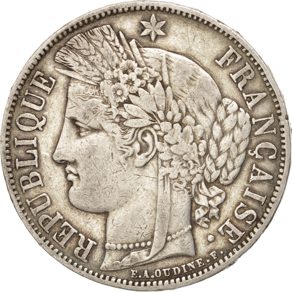Moneta, Francia, Cérès, 5 Francs, 1870, Paris, BB, Argento, KM:819