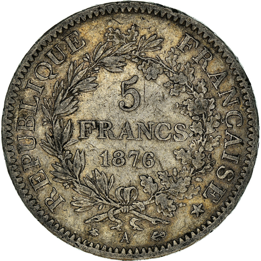 Monnaie, France, Hercule, 5 Francs, 1876, Paris, TB, Argent, Gadoury:745a