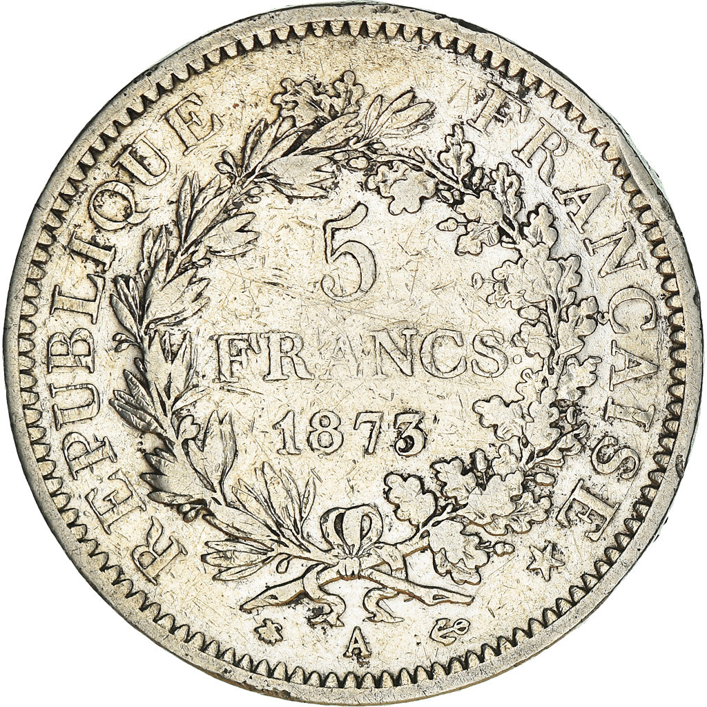 Monnaie, France, Hercule, 5 Francs, 1873, Paris, TB, Argent, Gadoury:745a