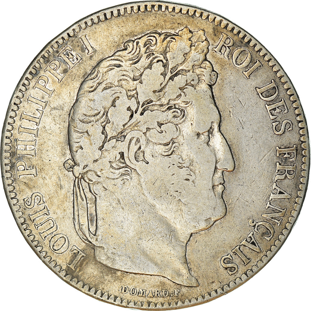 Moneta, Francia, Louis-Philippe, 5 Francs, 1840, Paris, MB+, Argento, KM:749.1
