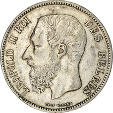 Coin, Belgium, Leopold II, 5 Francs, 5 Frank, 1868, Brussels, VF(30-35), Silver