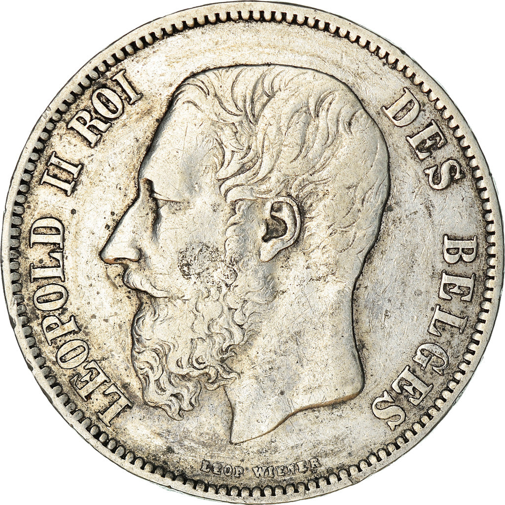 Coin, Belgium, Leopold II, 5 Francs, 5 Frank, 1873, EF(40-45), Silver, KM:24