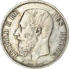 Coin, Belgium, Leopold II, 5 Francs, 5 Frank, 1873, EF(40-45), Silver, KM:24