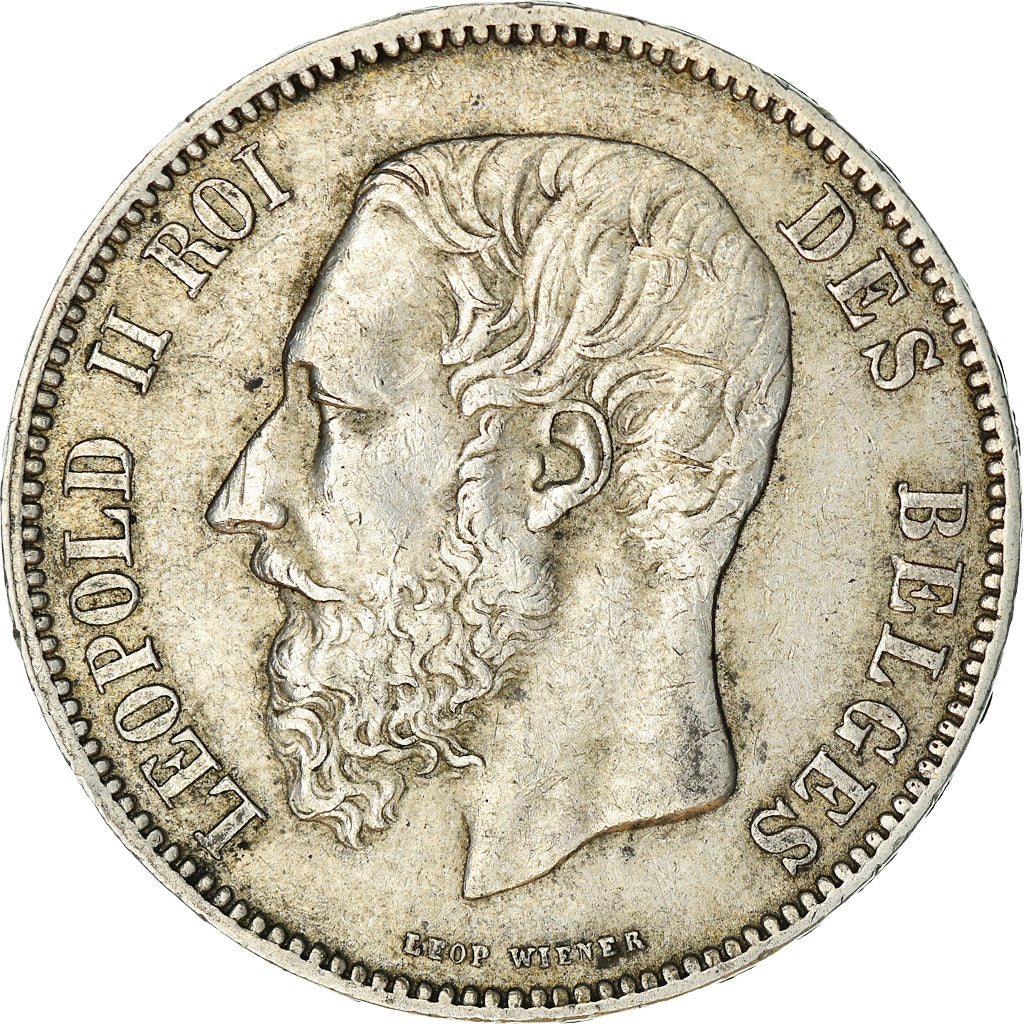 Coin, Belgium, Leopold II, 5 Francs, 5 Frank, 1873, EF(40-45), Silver, KM:24