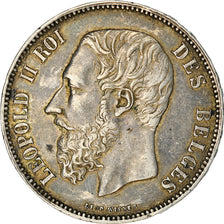 Coin, Belgium, Leopold II, 5 Francs, 5 Frank, 1875, EF(40-45), Silver, KM:24