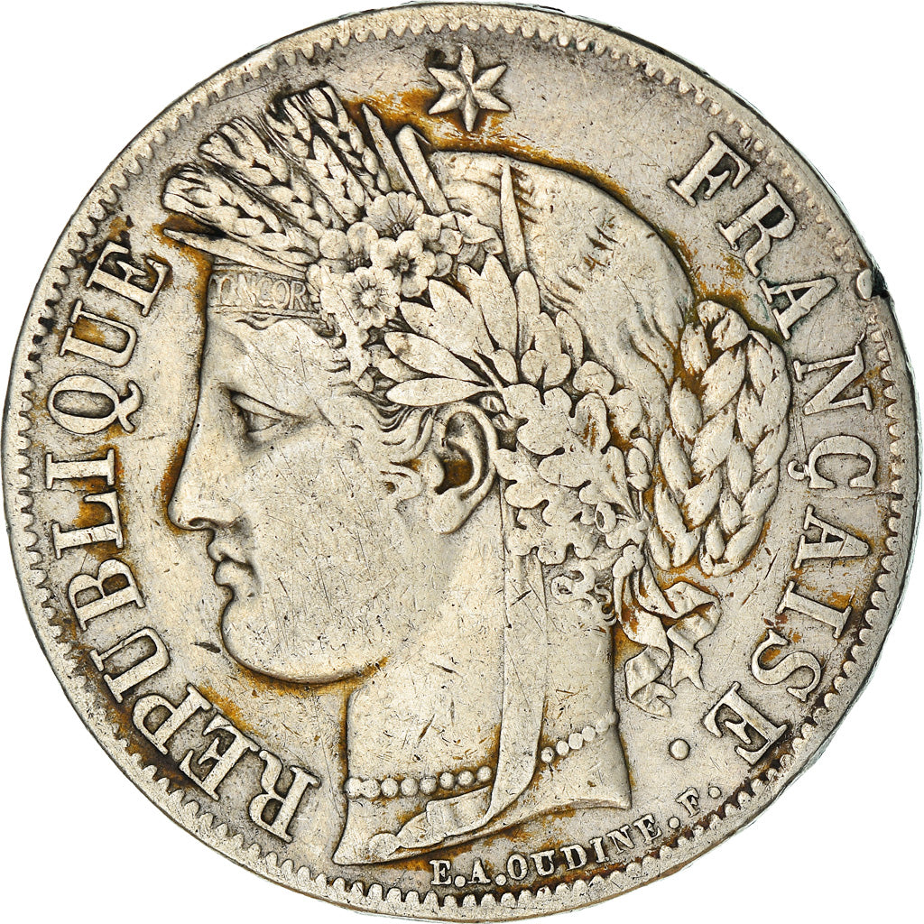 Coin, France, Cérès, 5 Francs, 1849, Paris, EF(40-45), Silver, KM:761.1