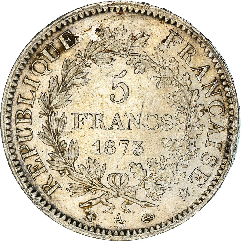 Coin, France, Hercule, 5 Francs, 1873, Paris, EF(40-45), Silver, KM:820.1