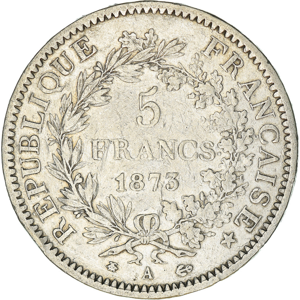 Coin, France, Hercule, 5 Francs, 1873, Paris, VF(20-25), Silver, KM:820.1