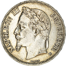 Coin, France, Napoléon III, 5 Francs, 1868, Strasbourg, EF(40-45), Silver