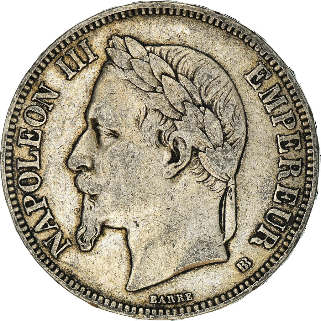 Coin, France, Napoléon III, 5 Francs, 1870, Strasbourg, EF(40-45), Silver