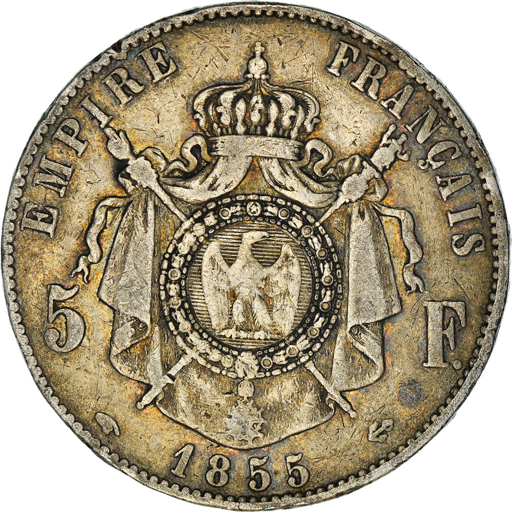 Monnaie, France, Napoleon III, Napoléon III, 5 Francs, 1855, Paris, TB+
