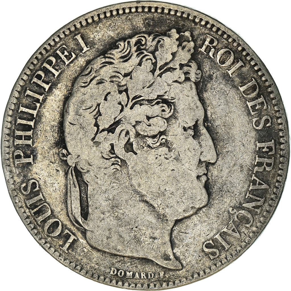 Coin, France, Louis-Philippe, 5 Francs, 1834, Lyon, VF(20-25), Silver, KM:749.4