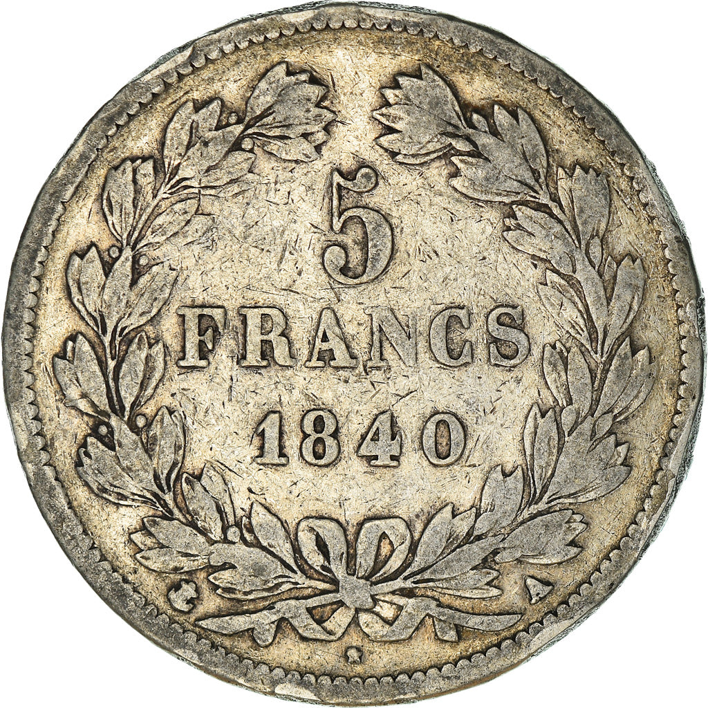 Coin, France, Louis-Philippe, 5 Francs, 1840, Paris, VF(20-25), Silver