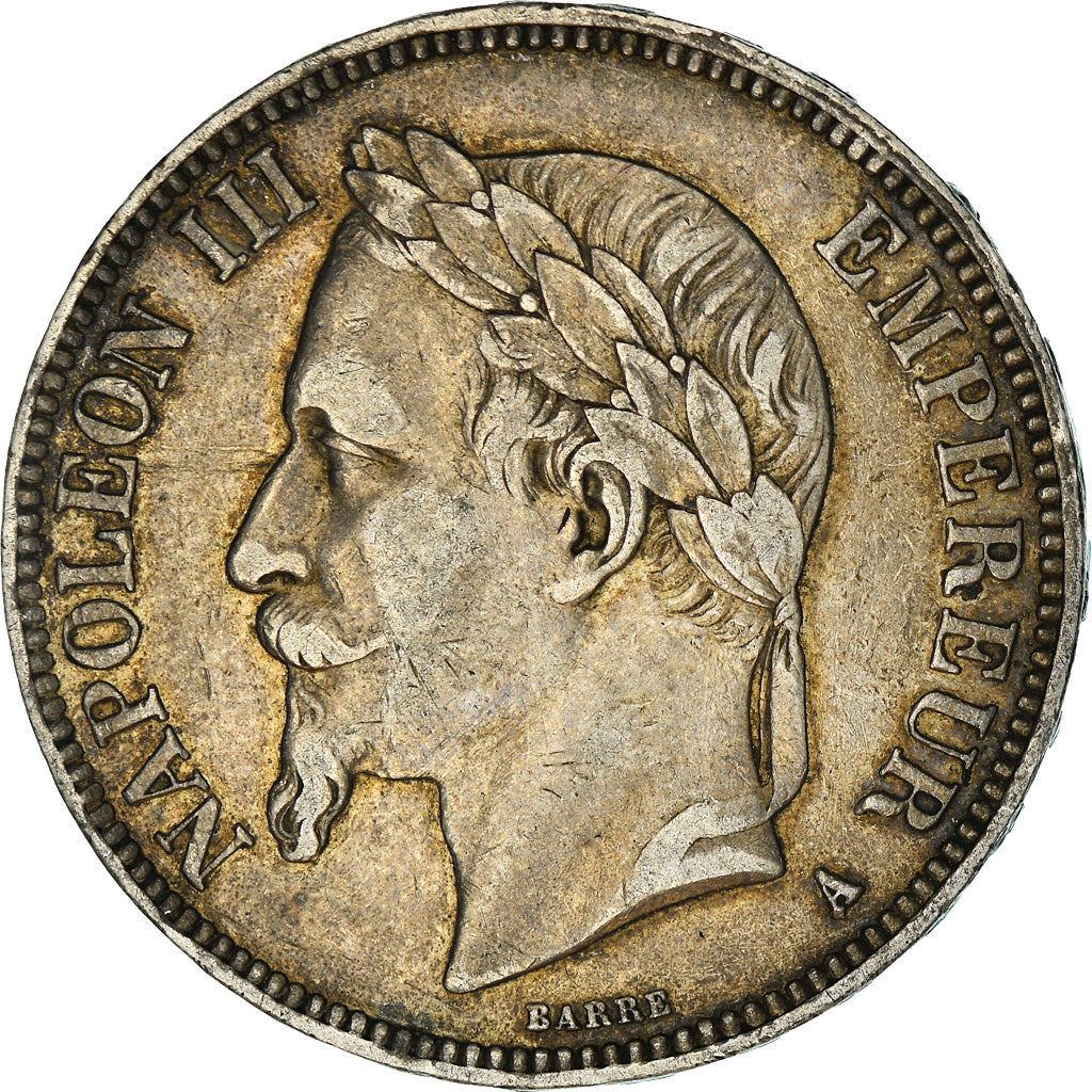 Coin, France, Napoléon III, 5 Francs, 1868, Strasbourg, VF(30-35), Silver