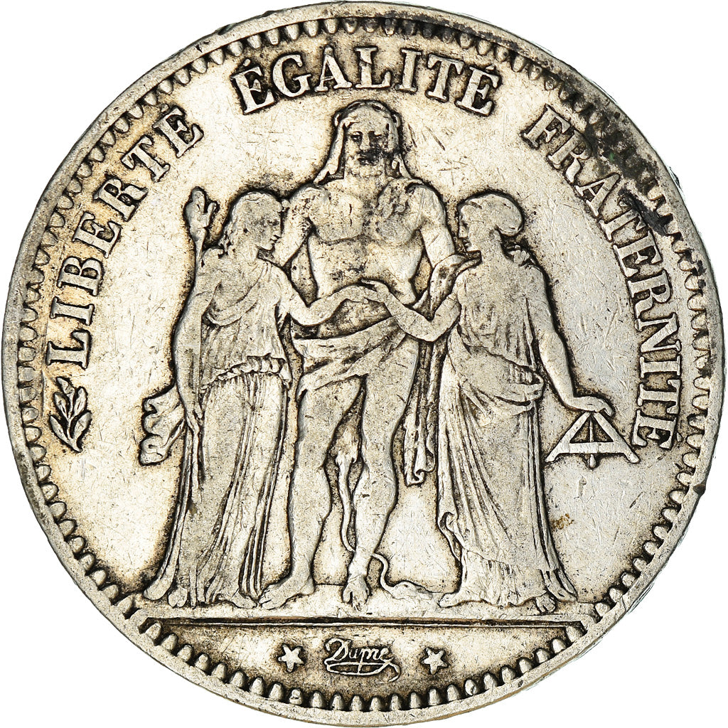 Coin, France, Hercule, 5 Francs, 1876, Paris, VF(20-25), Silver, KM:820.1