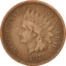 UNITED STATES, Indian Head Cent, Cent, 1875, U.S. Mint, KM #90a, VF(30-35),...