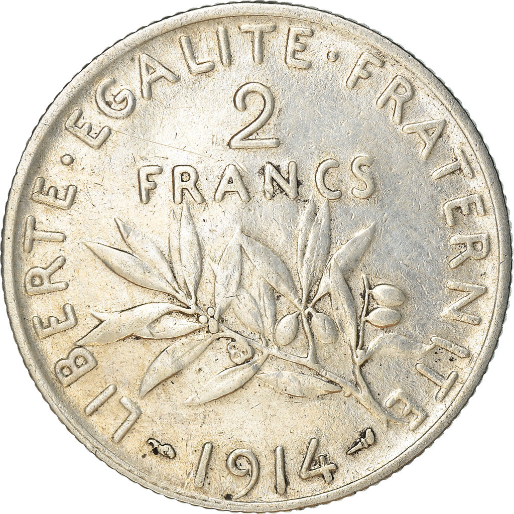 Monnaie, France, Semeuse, 2 Francs, 1914, Paris, TTB, Argent, Gadoury:532